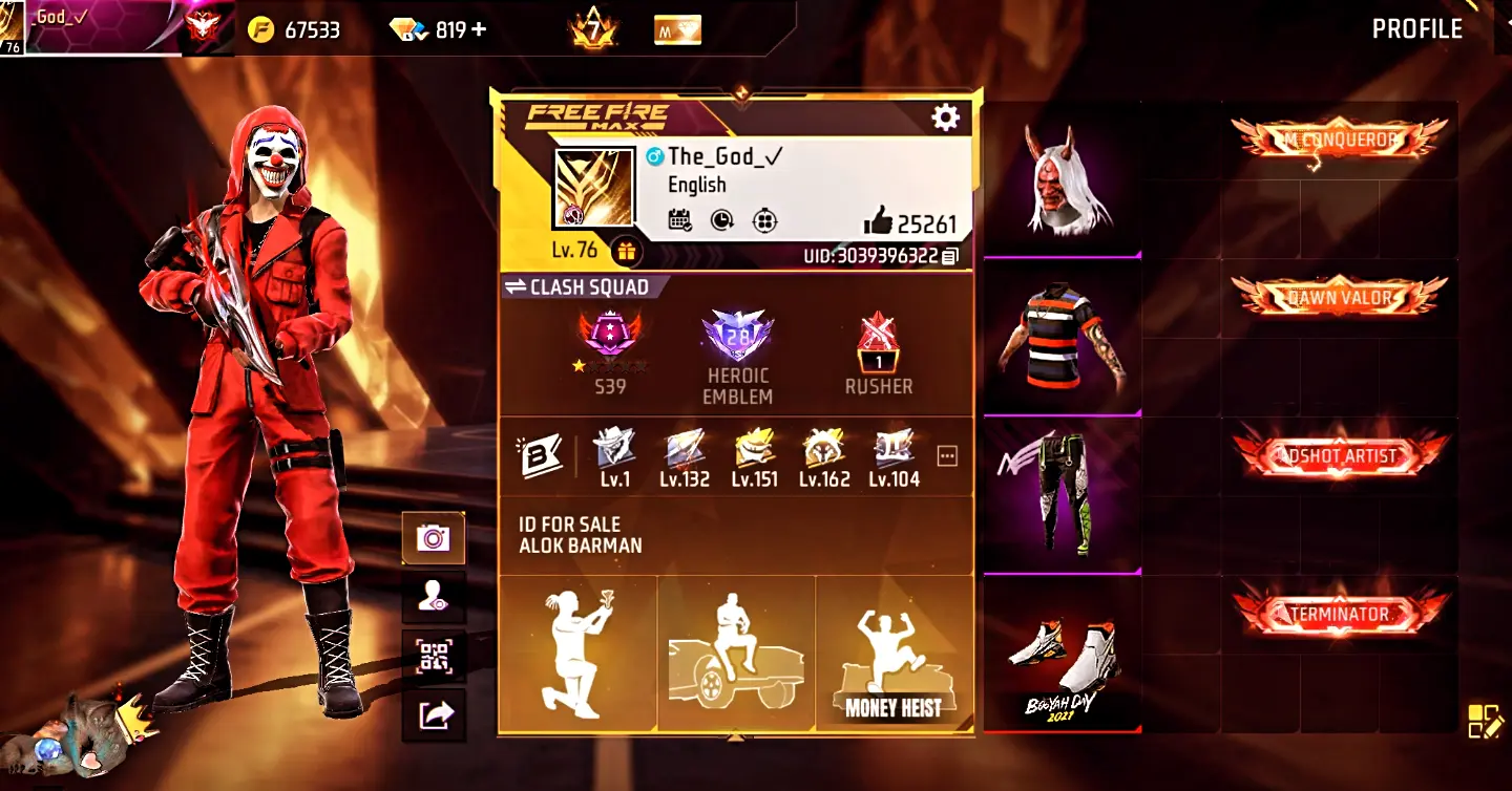 RED CRIMINAL BUNDEL 15 EVO SKINS VERY HARD COLLECTION ID FOR SALE ❤💯🔥