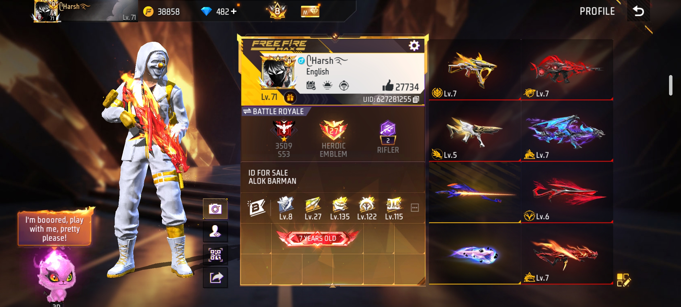 8 PRIME LEVEL 4 EVO MAX 7 YEAR OLD ID HARD COLLECTION ID FOR SALE 