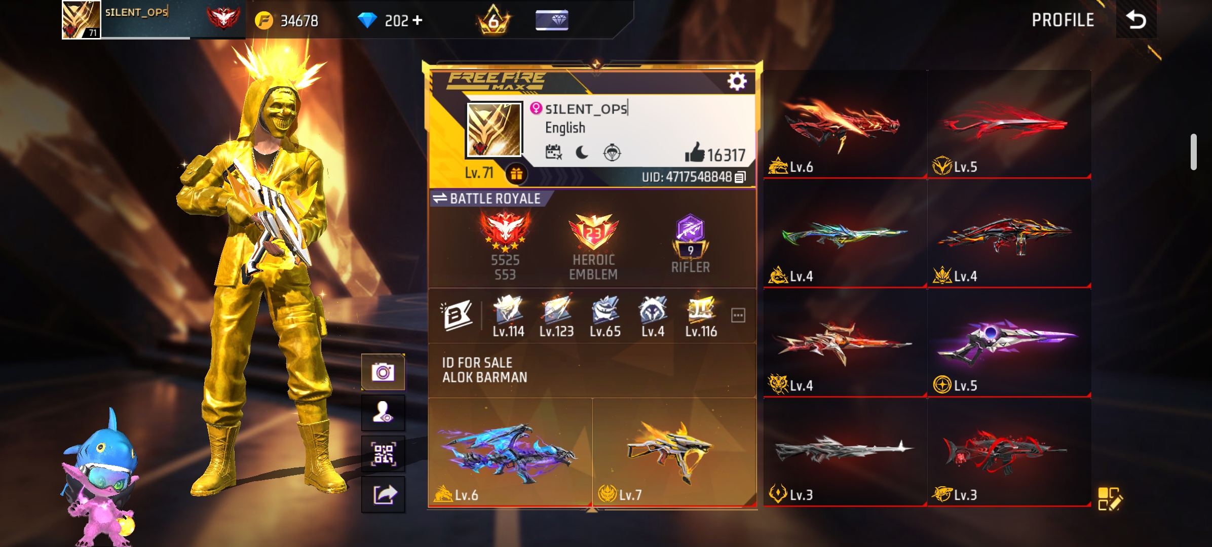 GOLDEN CRIMINAL BUNDEL UMP MAX 16 EVO SKINS HARD COLLECTION ID FOR SALE ❤🔥💯